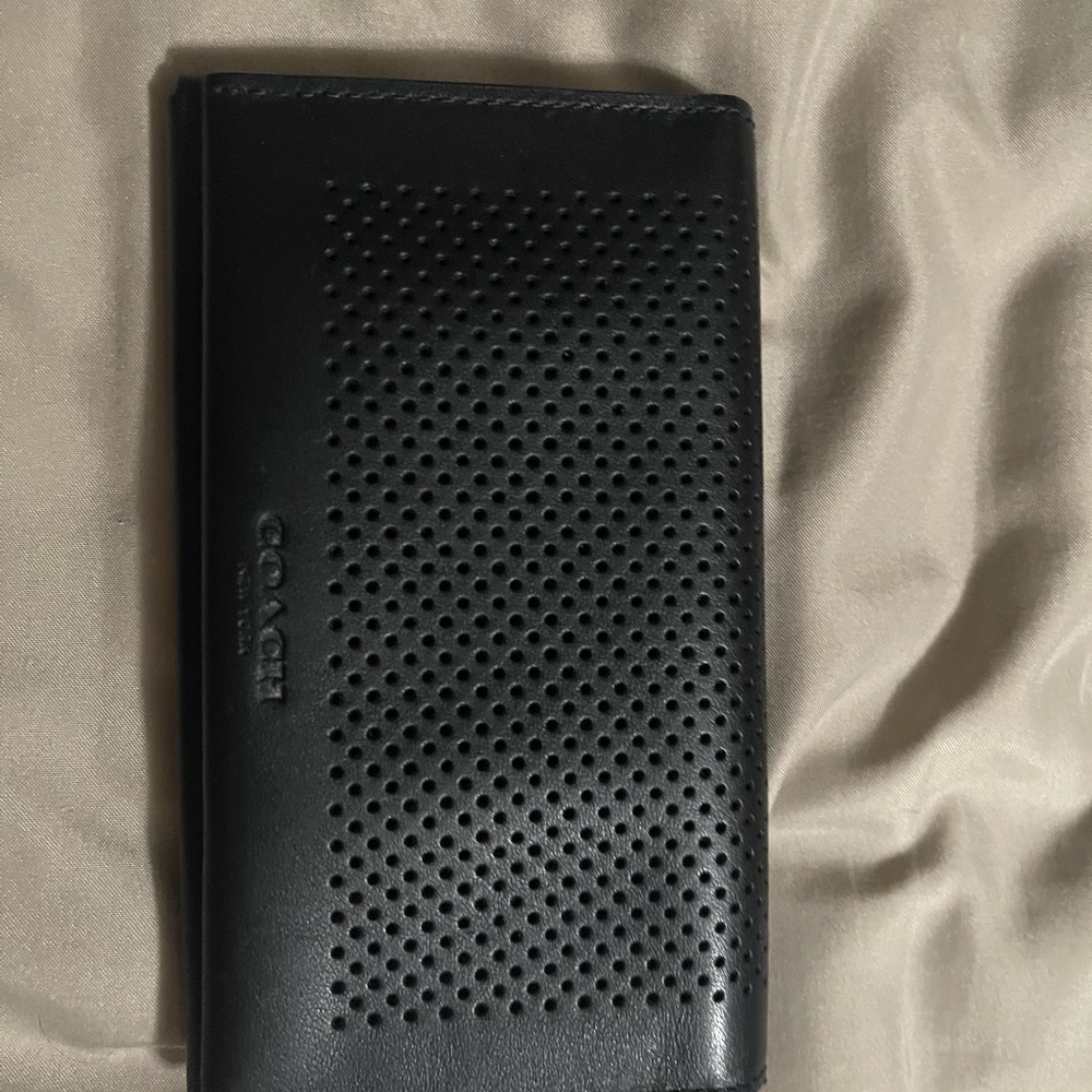 Coach Black Perforated Leather Wallet